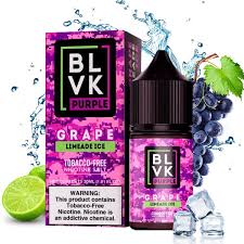 BLVK 葡萄檸檬冰煙油包裝、BLVK 煙油果味系列照